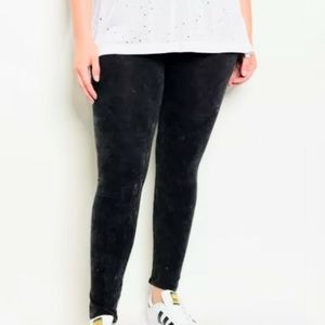 NEW Juniors Plus 1XL 2XL‎ 3XL Black Faded Leggings